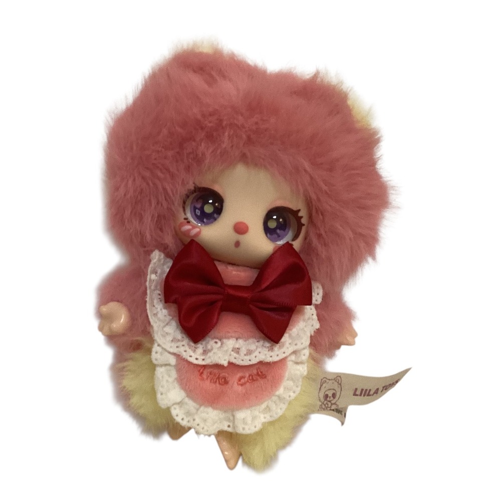 Liila Toys Liila Lucky Cat Pink Yellow Plush Articulated 6 Inch Vinyl Face Doll